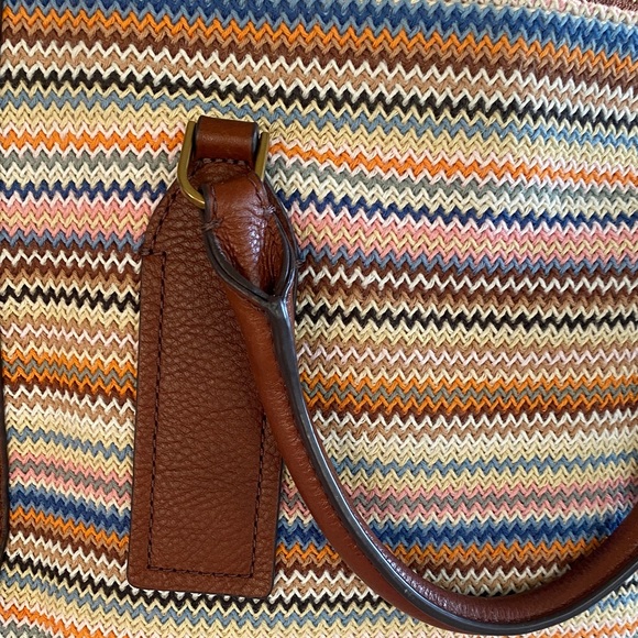 Fossil Women's Satchel with Multicolor Chevron Pattern - Picture 2 of 4